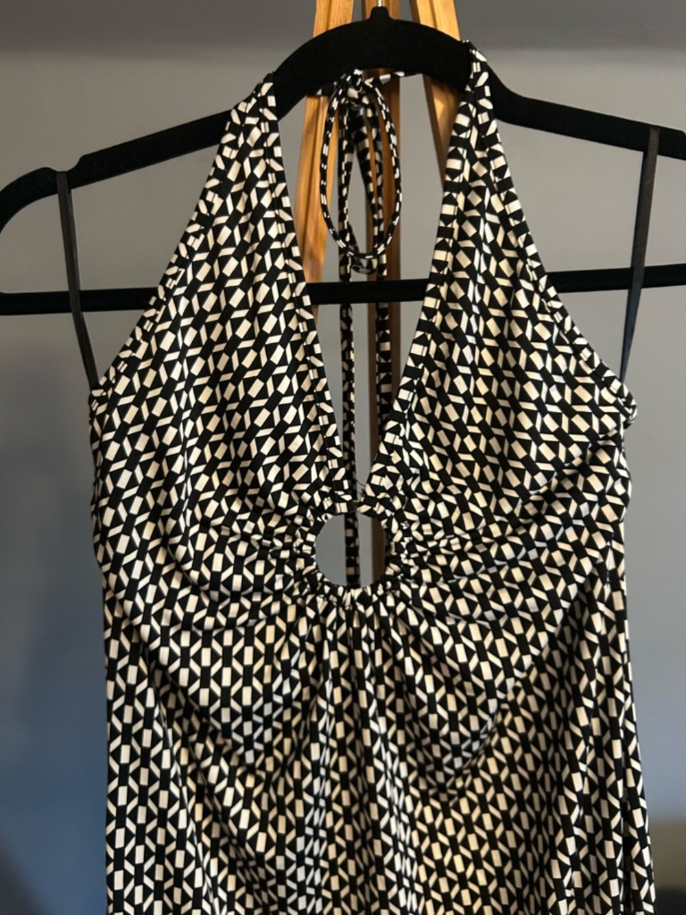 Black & White Y2K Halter Dress Size Small